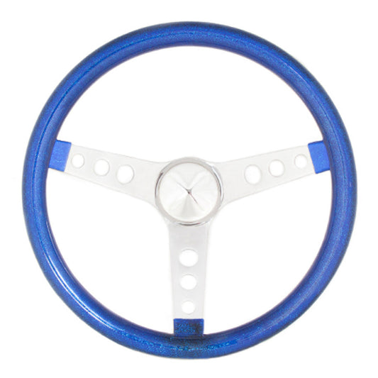 Grant 8446 Steering Wheel Metal Flake Blue/Spoke Chrome 13.5"
