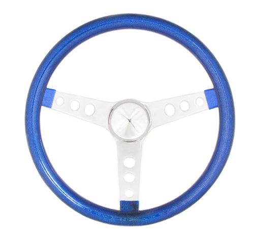 Grant 8446 Steering Wheel Metal Flake Blue/Spoke Chrome 13.5