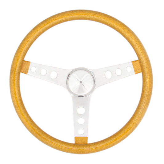 Grant 8447 Steering Wheel Metal Flake Gold/Spoke Chrome 13.5"