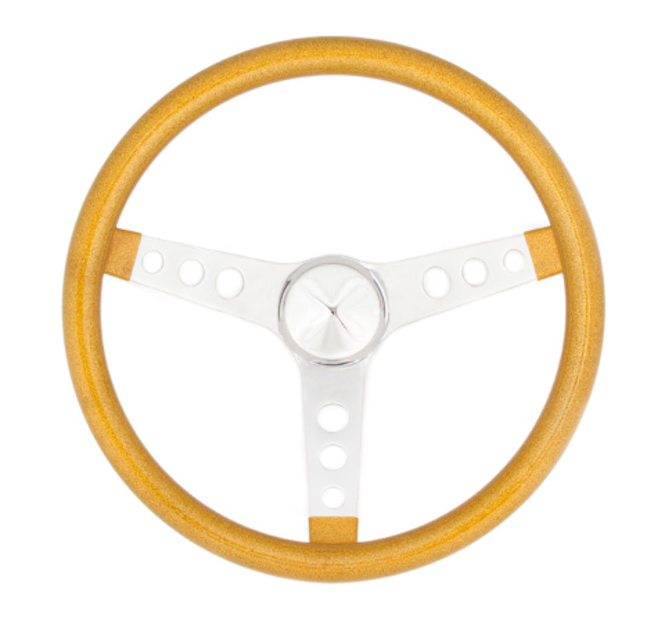 Grant 8447 Steering Wheel Metal Flake Gold/Spoke Chrome 13.5