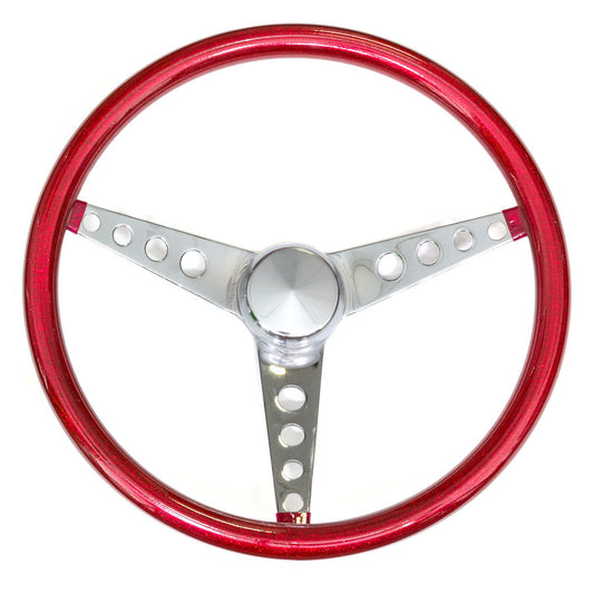 Grant 8465 Steering Wheel Metal Flake Red/Spoke Chrome 15"