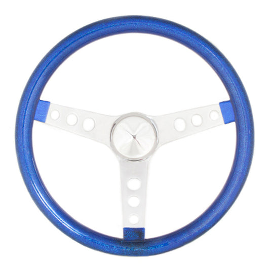 Grant 8466 Steering Wheel Metal Flake Blue/Spoke Chrome 15"
