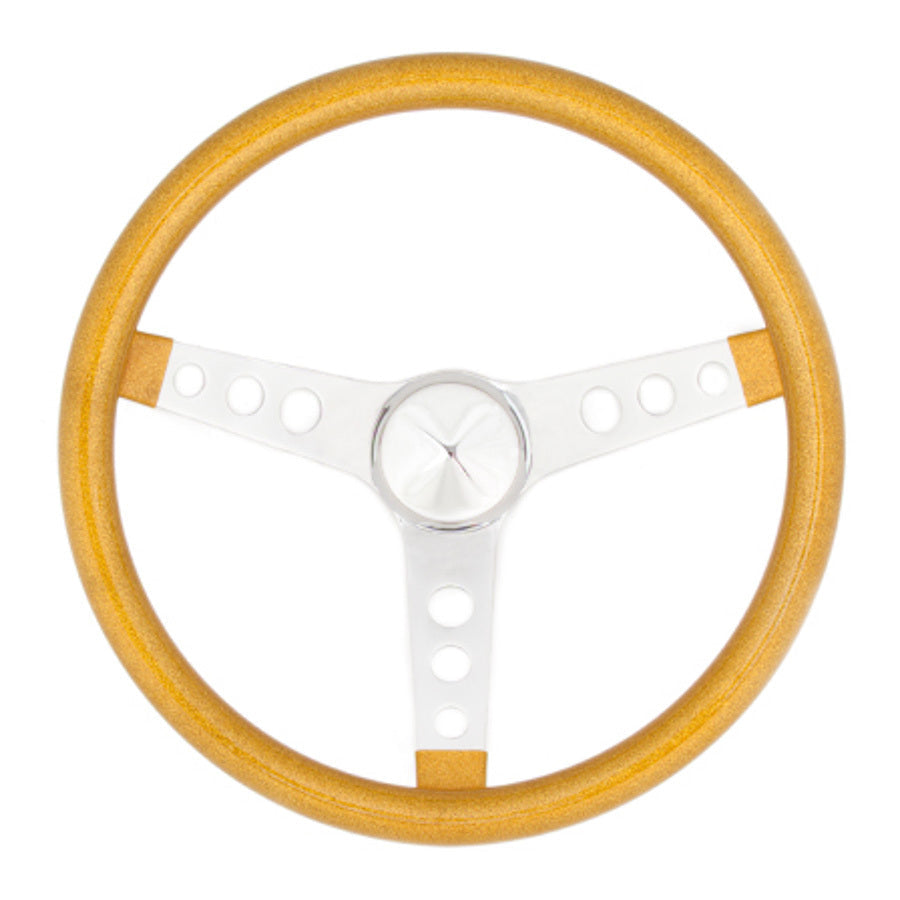 Grant 8467 Steering Wheel Metal Flake Gold/Spoke Chrome 15"