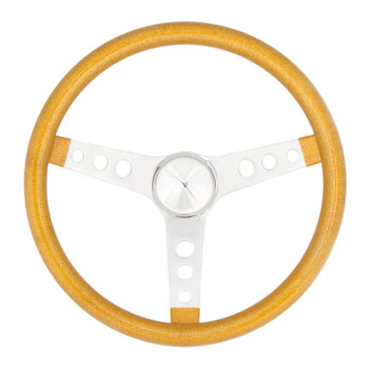 Grant 8467 Steering Wheel Metal Flake Gold/Spoke Chrome 15"