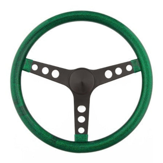 Grant 8472 Steering Wheel Metal Flake Green/Spoke Black 15"