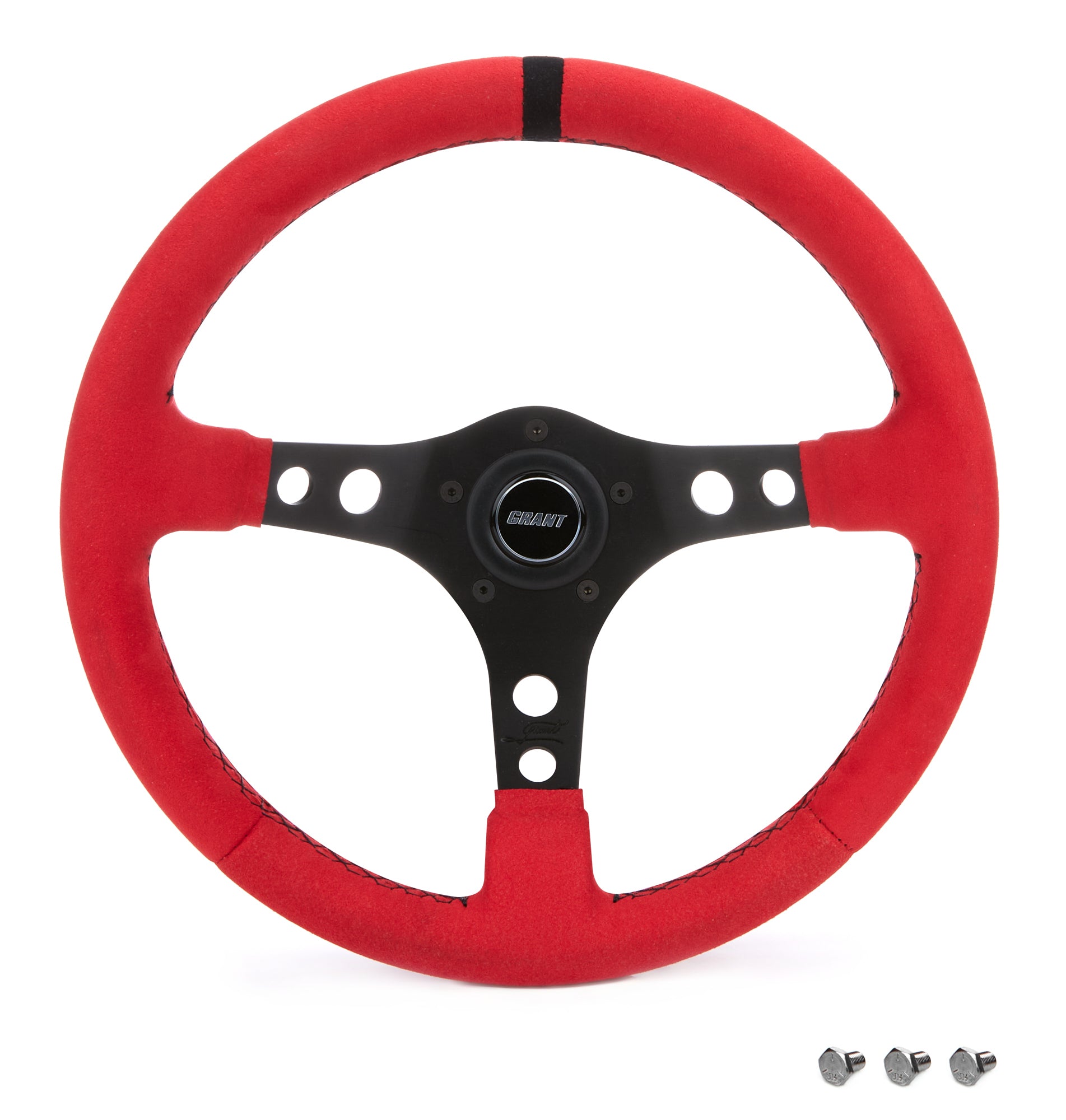 Grant 8515 Ultrasuede Steering Wheel Race (Red)