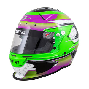 Zamp RZ-70E Switch Helmet - Green/Purple Graphic