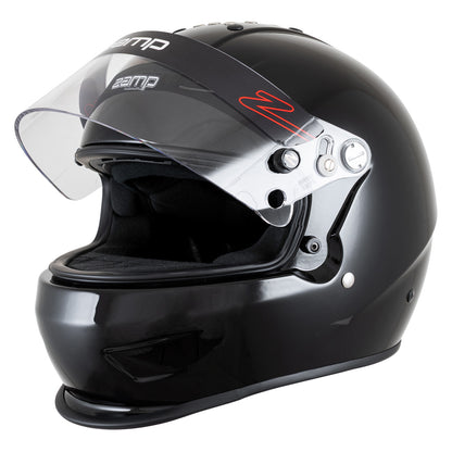 Zamp RZ-38 Dirt Helmet SA2025 (Gloss Black) with open shield