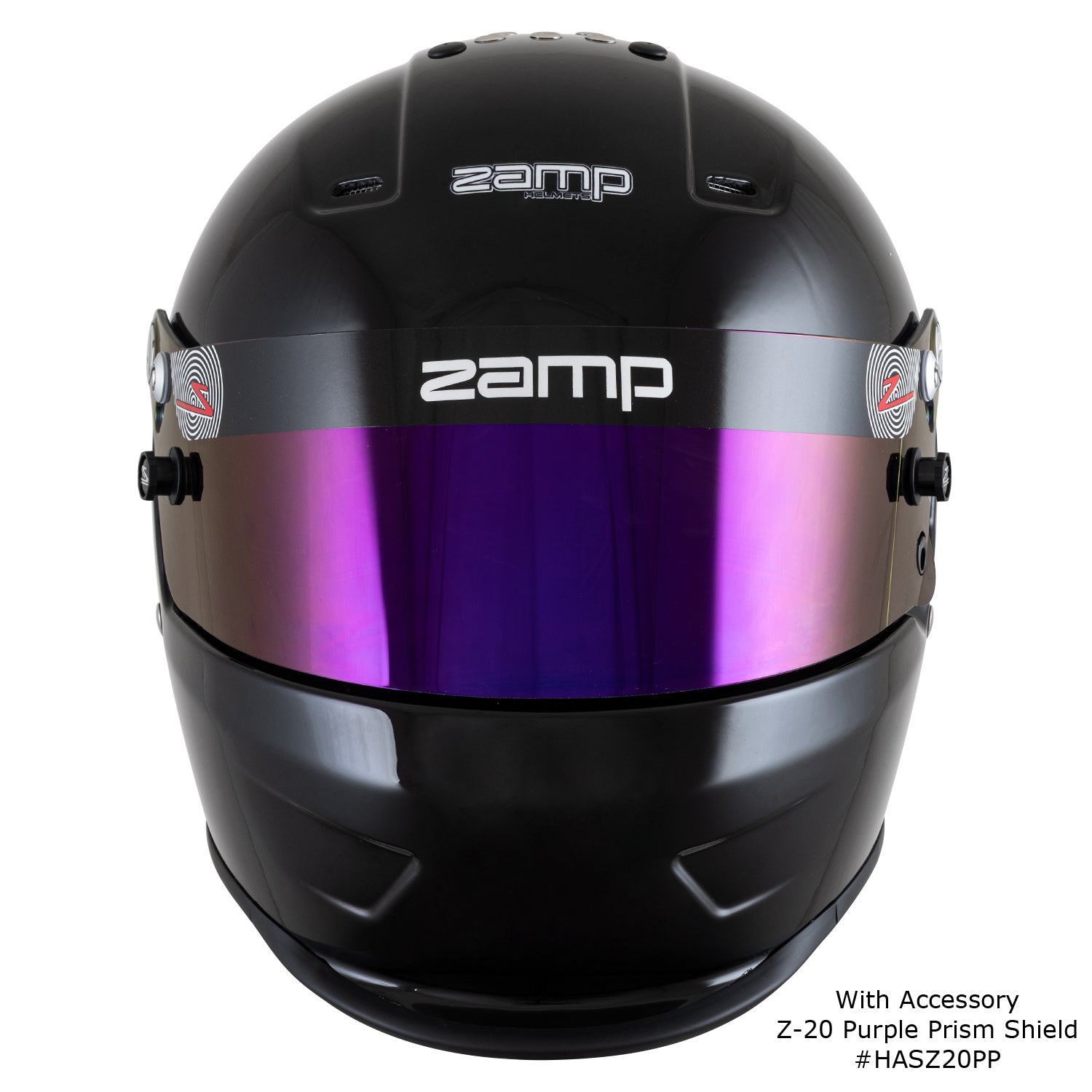 Zamp RZ-38 Dirt Helmet SA2025 Black with Z-20 Purple Prism Shield