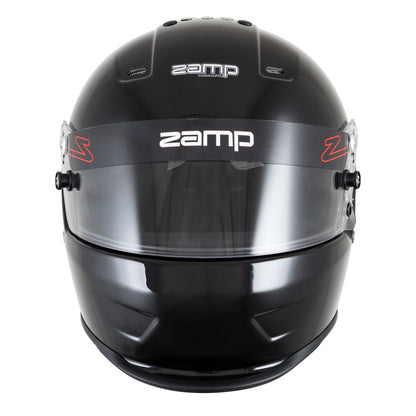 Zamp RZ-38 Dirt Helmet SA2025 (Gloss Black) - Front with Clear Shield