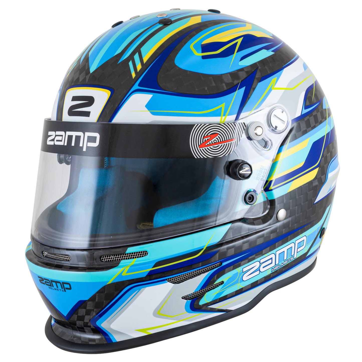 Zamp RZ-48Y Youth Carbon Graphic Helmet (Fluo Blue)