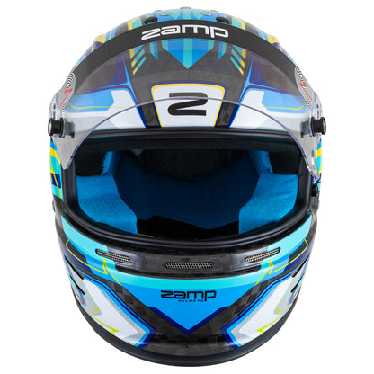 Zamp RZ-48Y Youth Carbon Graphic Helmet (Fluo Blue Front)