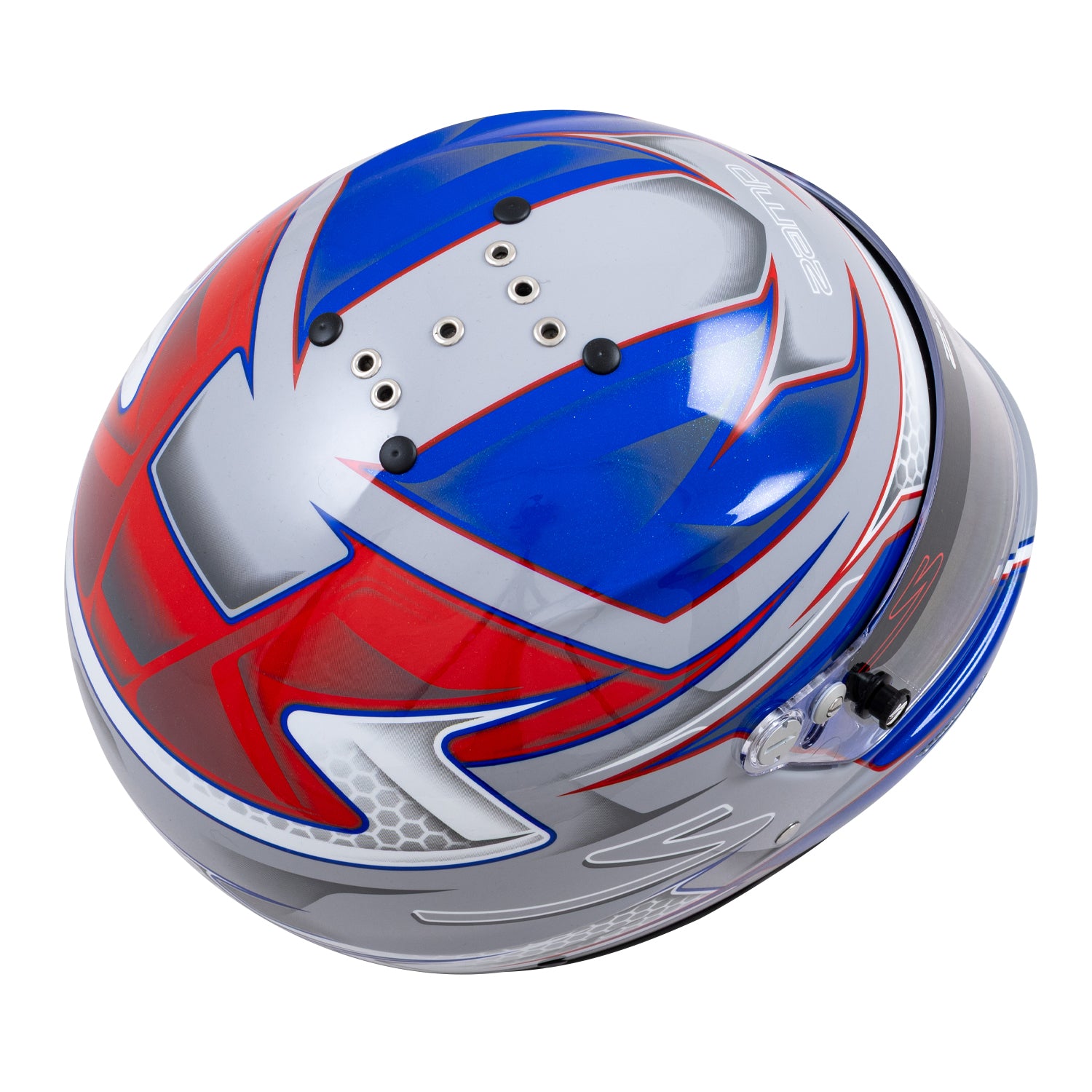 Zamp RZ-61S Helmet (Graphic Red/Blue, Top)