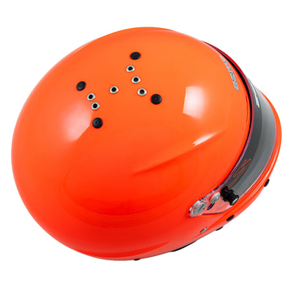 Zamp RZ-63S Helmet, Snell SA-2025, Fluorescent Orange (Top View)