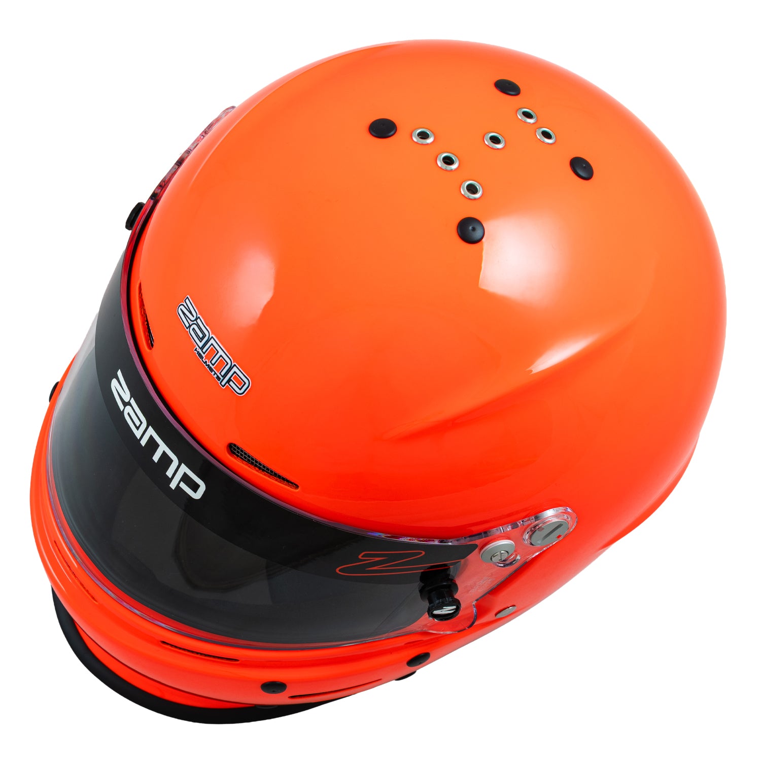 Zamp RZ-63S Helmet, Snell SA-2025, Fluorescent Orange (Top)