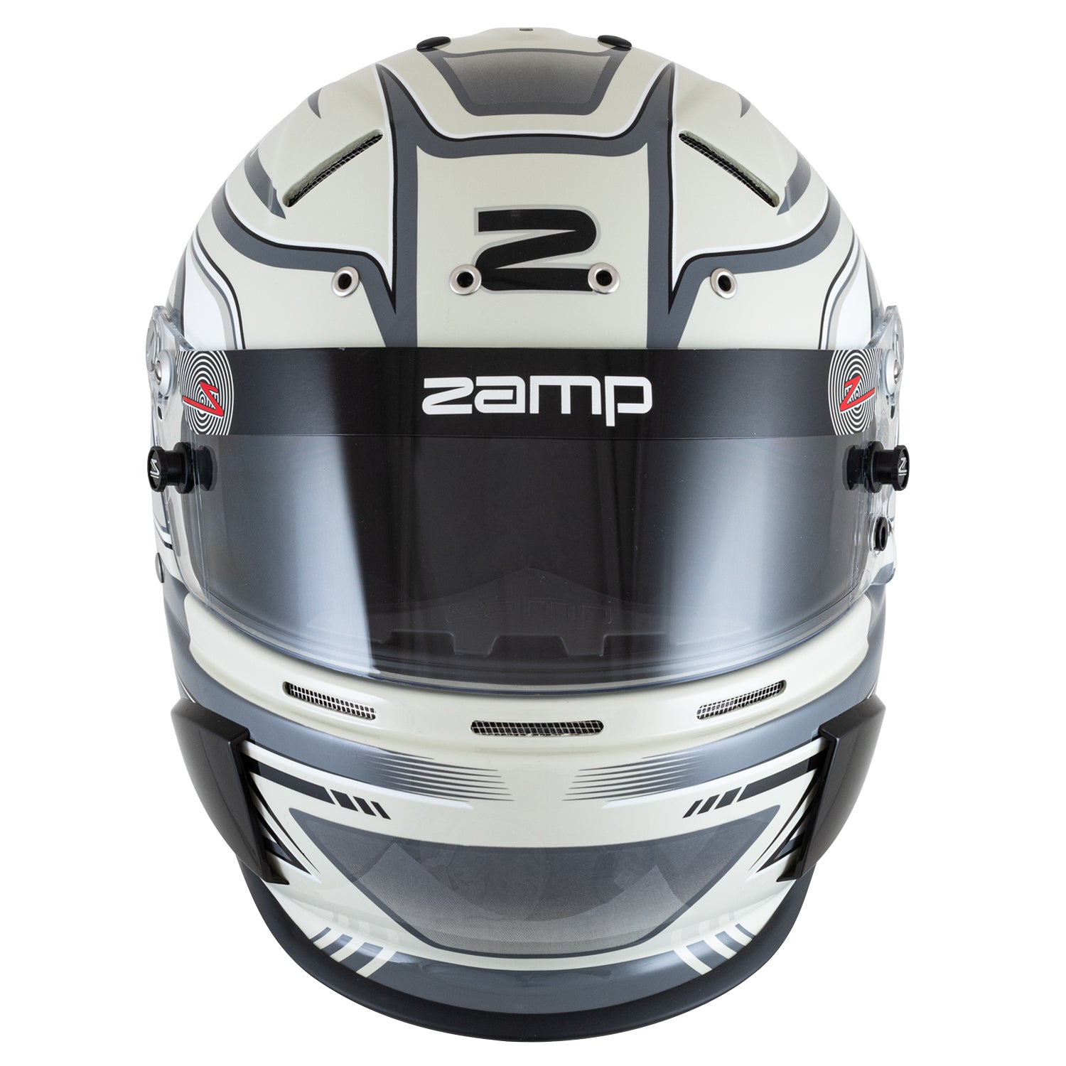 Zamp RZ-70S Graphic Helmet (Grey Graphic), Front View