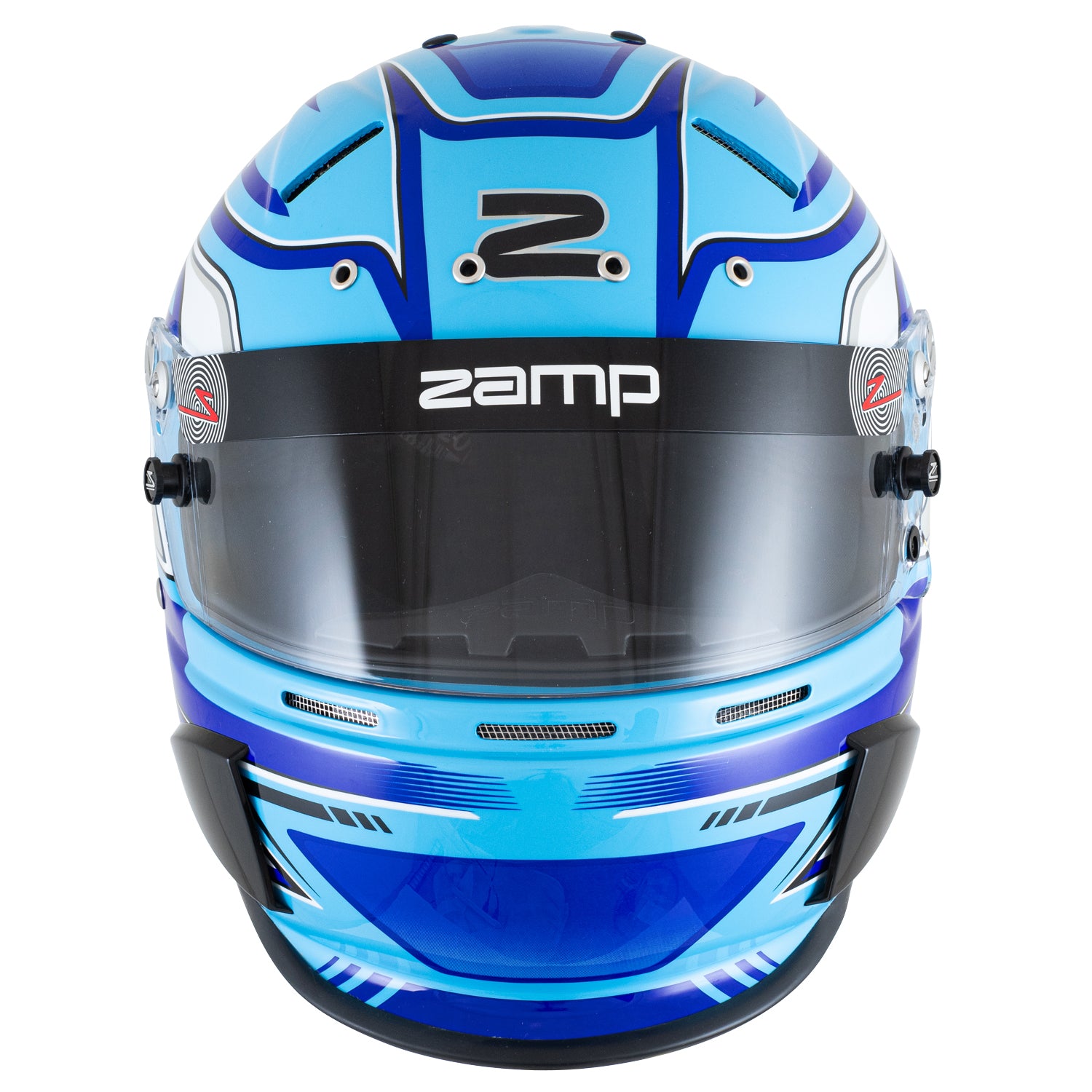 Zamp RZ-70S Graphic Helmet (Blue Graphic), Front View
