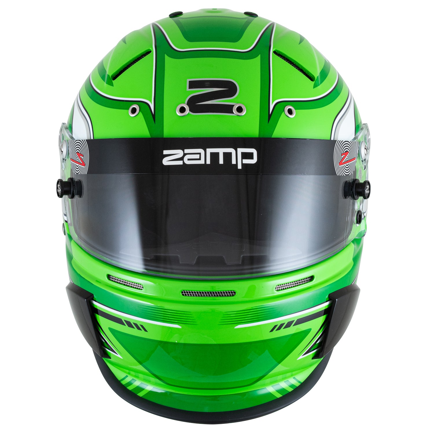 Zamp RZ-70S Graphic Helmet (Green Graphic), Front