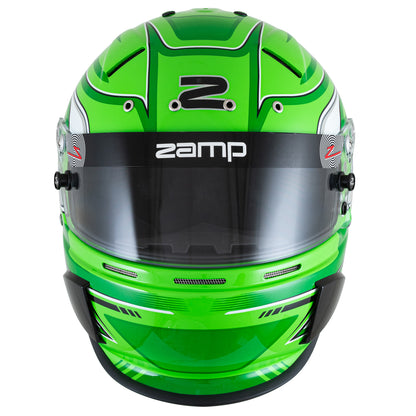 Zamp RZ-70S Graphic Helmet (Green Graphic), Front