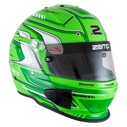 Zamp RZ-70S Graphic Helmet (Green Graphic), Front