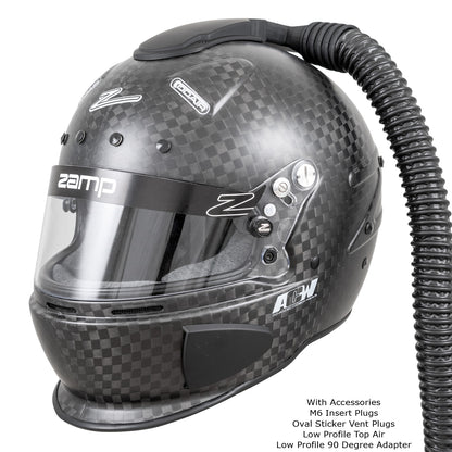 Zamp RZ-88C Gloss Carbon Helmet, FIA 8860-2018 Shown with air blower)