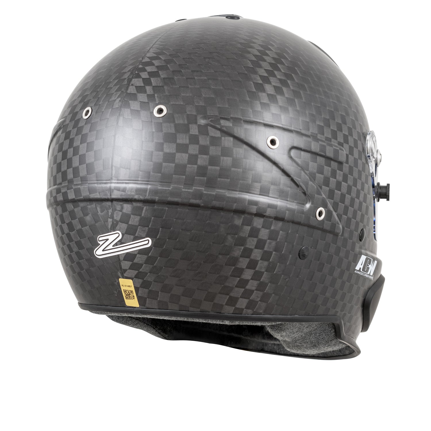 Zamp RZ-88C Closed Cockpit Gloss Carbon Helmet (back, right side)