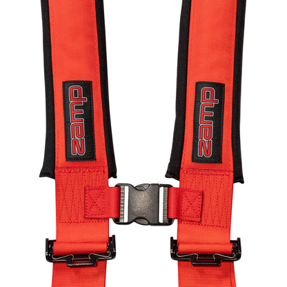 Zamp 4-Point UTV Seat Harness HARN104002 (Red), close-up detail of belts