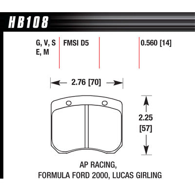Hawk Brake Pads AP Racing Front Caliper Blue 9012