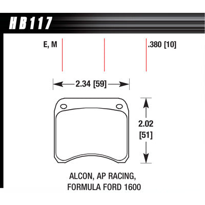 Hawk Brake Pads AP Racing Rear Caliper Blue 9012