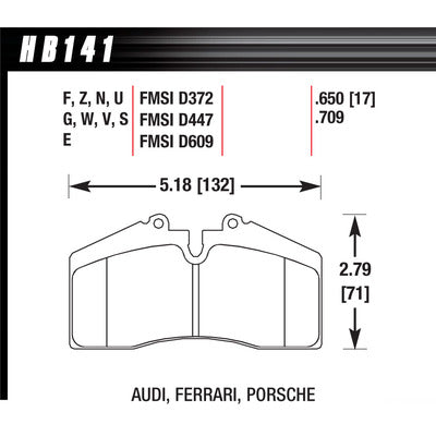Hawk Brake Pads 96-98 Porsche Front and Rear DTC-60