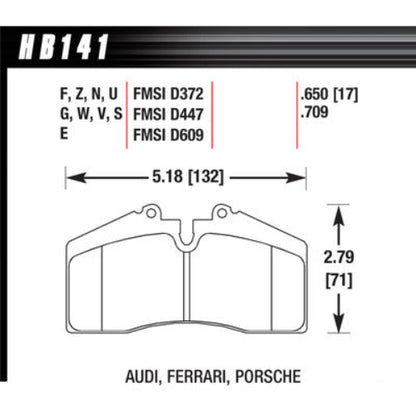 Hawk Brake PAds DTC-70 Audi Ferrari Porsche