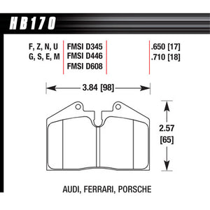 Hawk Performance Brake Pads HB170G.650 for Ferrari, Maserati, Porsche