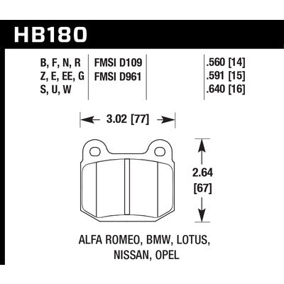 Hawk Street Brake Pads Rear WRX HPS 5.0