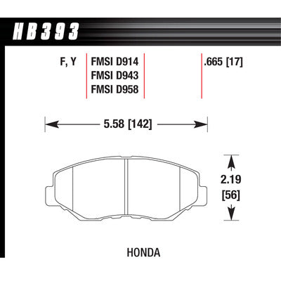 Hawk Brake Pad HPS Front 02-21 Honda