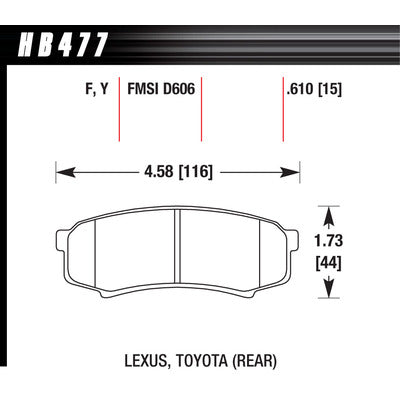 Hawk Performance Street Brake Pads HPS Rear Toyota SUV