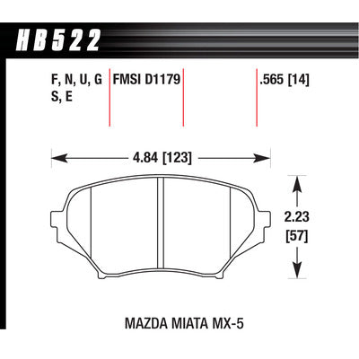 Hawk Brake Pads Front Mazda Miata HP Plus