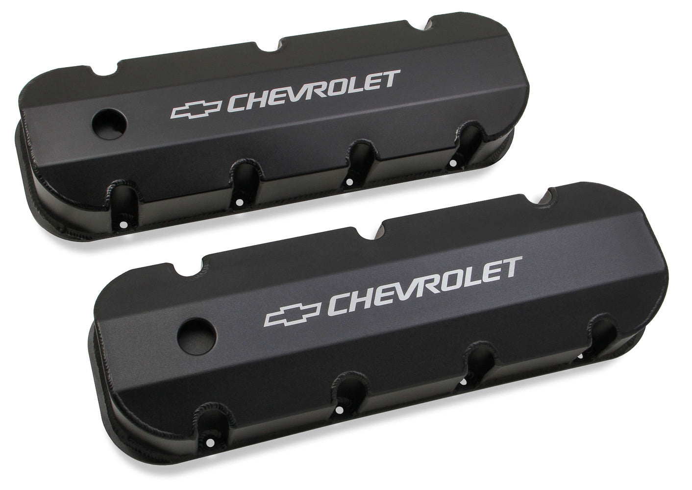 GM Licensed Track Series Valve Covers, BB Chevy 396-454, Smooth Top, Black