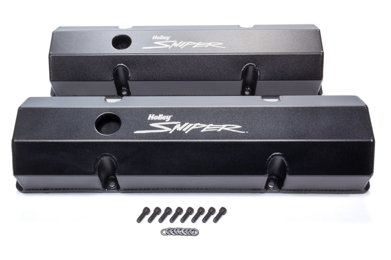Sniper Fabricated Aluminum Valve Covers, SB Chevy 265-400, 1958-86, Black