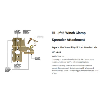 Hi-Lift Jack Winch-Clamp Spreader Attachment WCSA-101 Visual Description