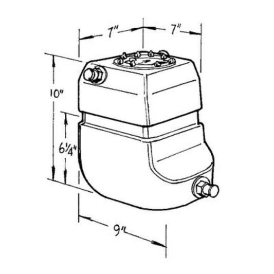 JAZ Pro Stock Fuel Cell 2-Gallon (Dimensions)