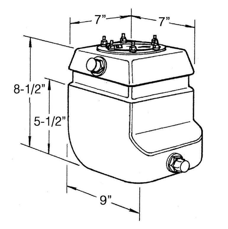 JAZ Pro-Stock Fuel Cell 1.5-Gallon 220-015-01 (Dimensions)