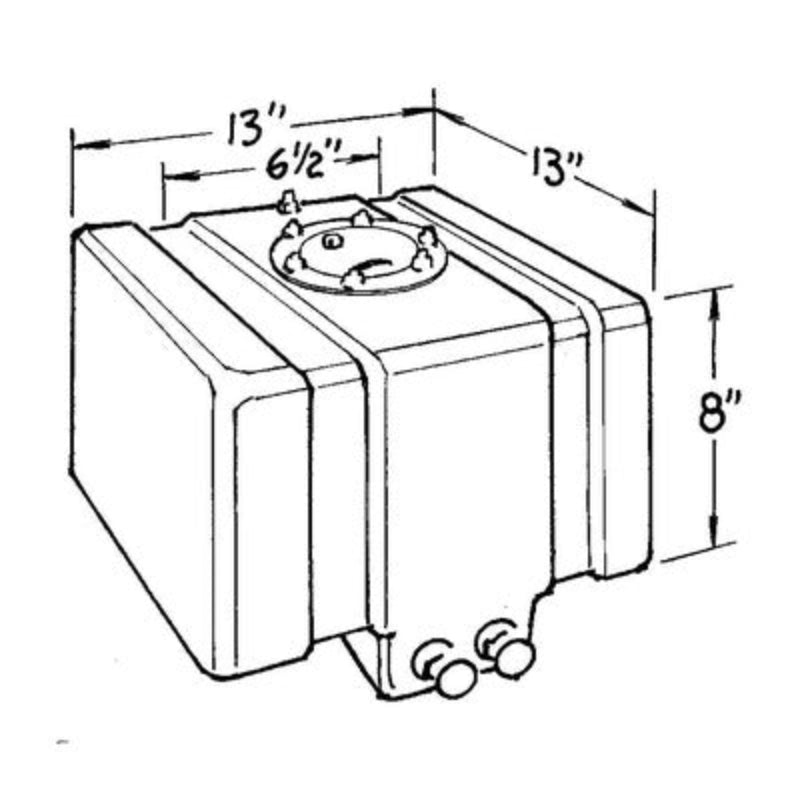 JAZ Drag Race Fuel Cell 5-Gallon (Dimensions)
