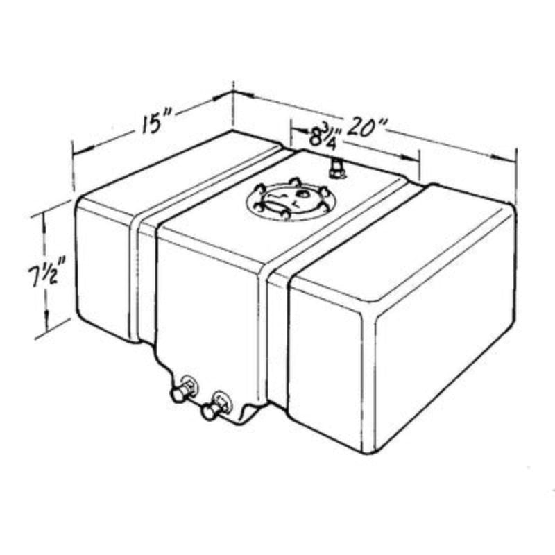 JAZ Drag Race Fuel Cell 8-Gallon (Dimensions)