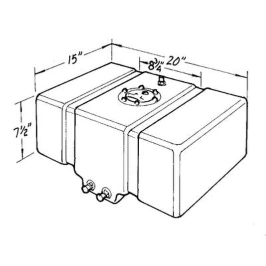 JAZ Drag Race Fuel Cell 8-Gallon (Dimensions)
