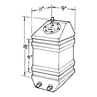 JAZ Drag Race Fuel Cell 5-Gallon (Dimensions)