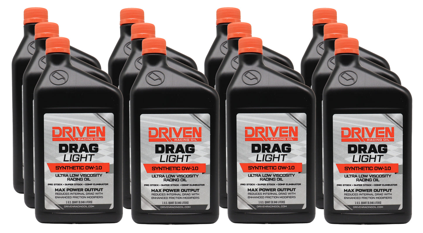 Driven Drag Light Synthetic Racing Oil 0W-10 03106 (Case of 12 Quarts)