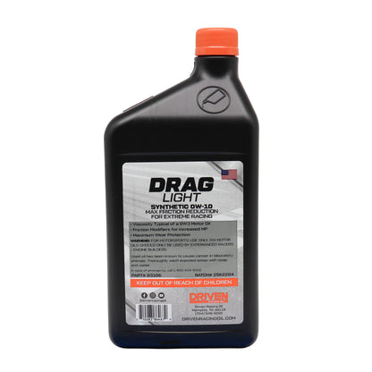 Driven Drag Light Synthetic Oil 0W-10 03106 (label)