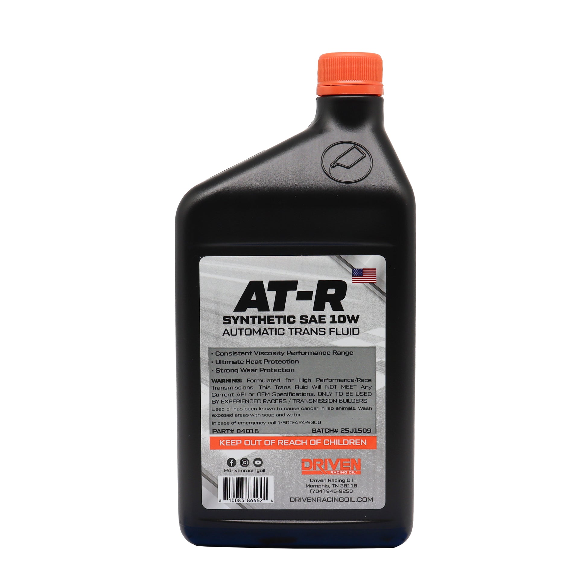 Driven AT-R Synthetic SAE 10W Competition Only ATF (Label)