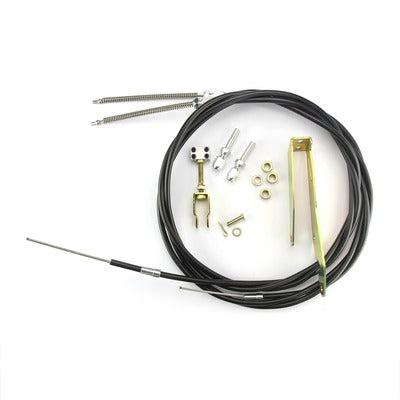 Lokar 96" Universal Black Emergency Brake Cables w/Transmount Bracket EC-80TU