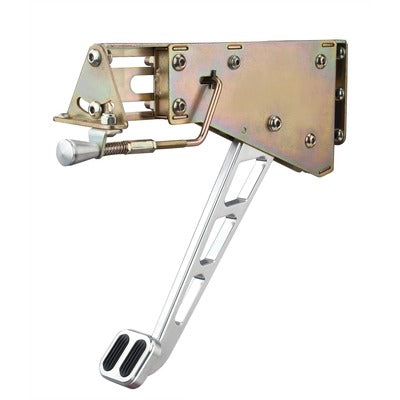 Lokar Under-the-Dash Brushed Emergency Foot Brake w/Windowed Arm & Rubber Insert EFB-9003